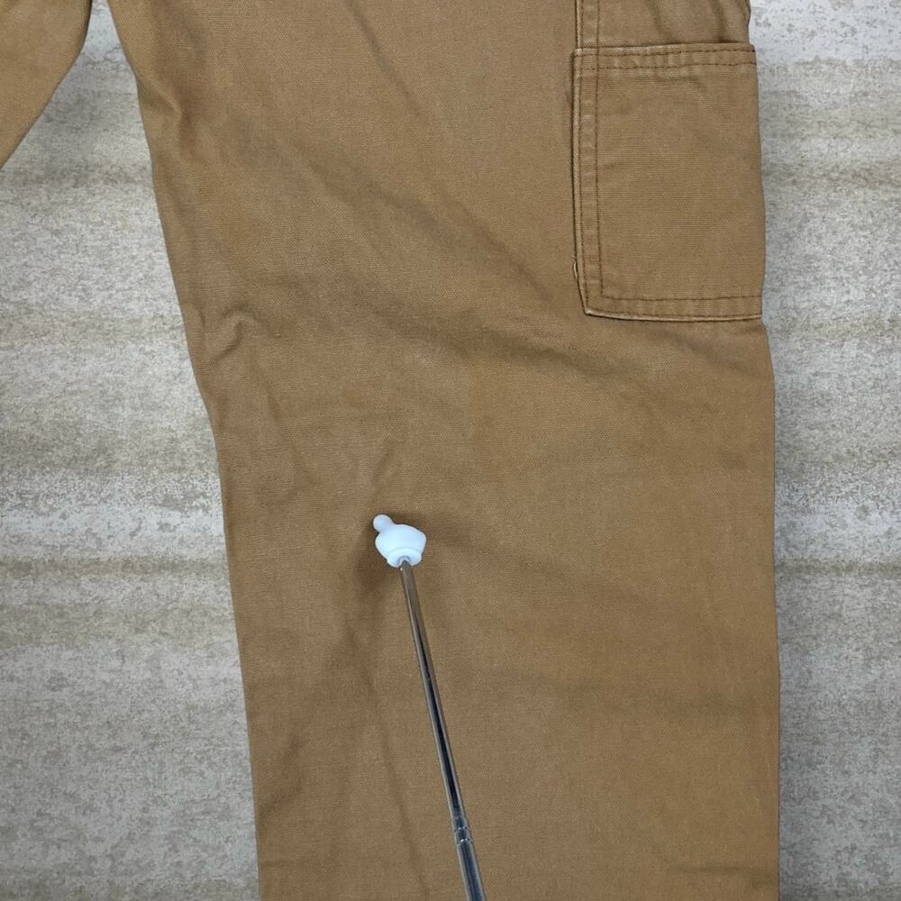 Vintage 90s Dickies Carpenter Pants 34x30 Baggy Wide Leg Tan Canvas Dungarees - Picture 6 of 6